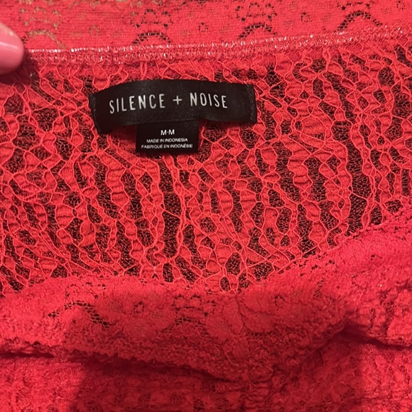 urban outfitters red lace long sleeve top - Picture 3 of 5